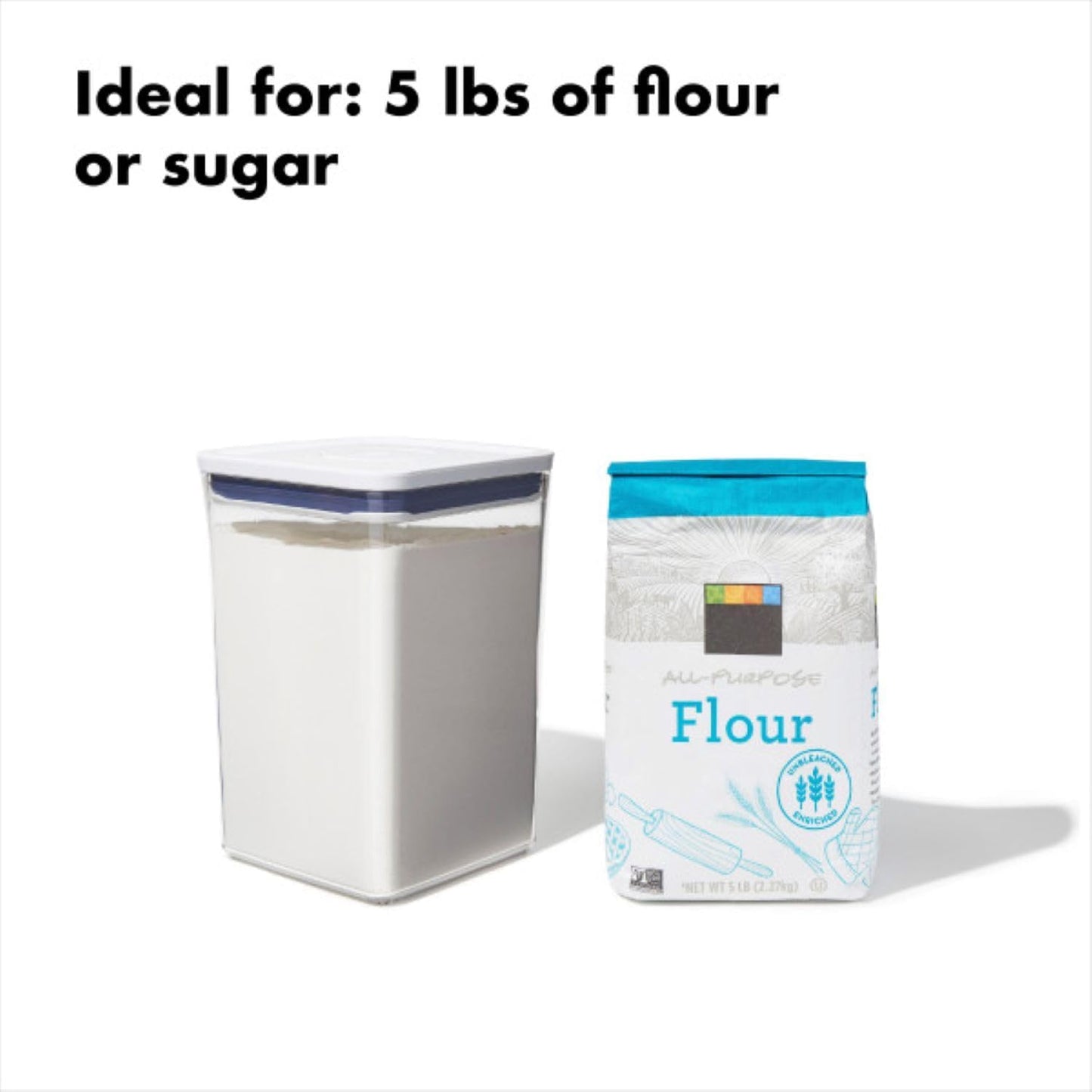 Good Grips POP Container - Airtight Food Storage - Big Square Short 2.8 Qt Ideal for 5 lbs of sugar, cookies or crackers