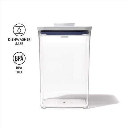 Good Grips POP Container - Airtight Food Storage - Big Square Short 2.8 Qt Ideal for 5 lbs of sugar, cookies or crackers