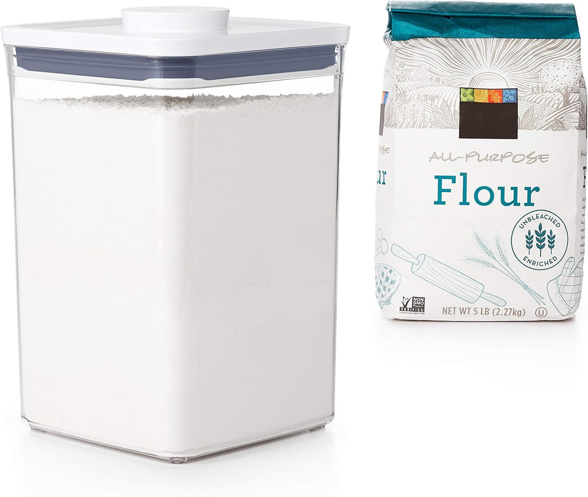 Good Grips POP Container - Airtight Food Storage - Big Square Short 2.8 Qt Ideal for 5 lbs of sugar, cookies or crackers
