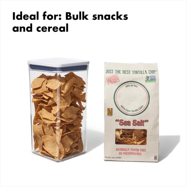 Good Grips POP Container - Airtight Food Storage - Big Square Short 2.8 Qt Ideal for 5 lbs of sugar, cookies or crackers