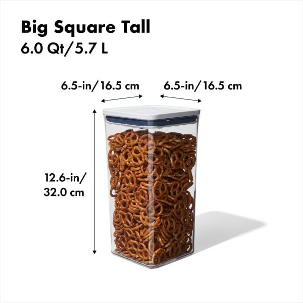 Good Grips POP Container - Airtight Food Storage - Big Square Short 2.8 Qt Ideal for 5 lbs of sugar, cookies or crackers
