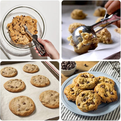 Ice Cream Scoop, Cookie Scoop, Large Cookie Scoops for Baking, 18/8 Stainless Steel Cookie Scooper for Baking, Ice Cream Scooper with Trigger Release, Cookie Dough Scoop with Non-slip Grip (L)……