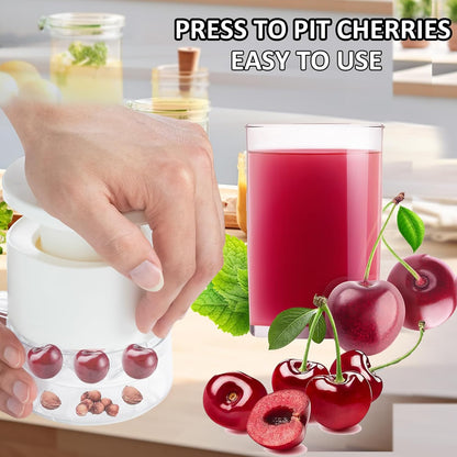 Cherry Pitter Tool Pit Remover, Multiple Cherry Seed Remover, 7 Holes Cherry Stoner Pitter Quick Release, Multiple Cherry Pit Remover Cherries Jam