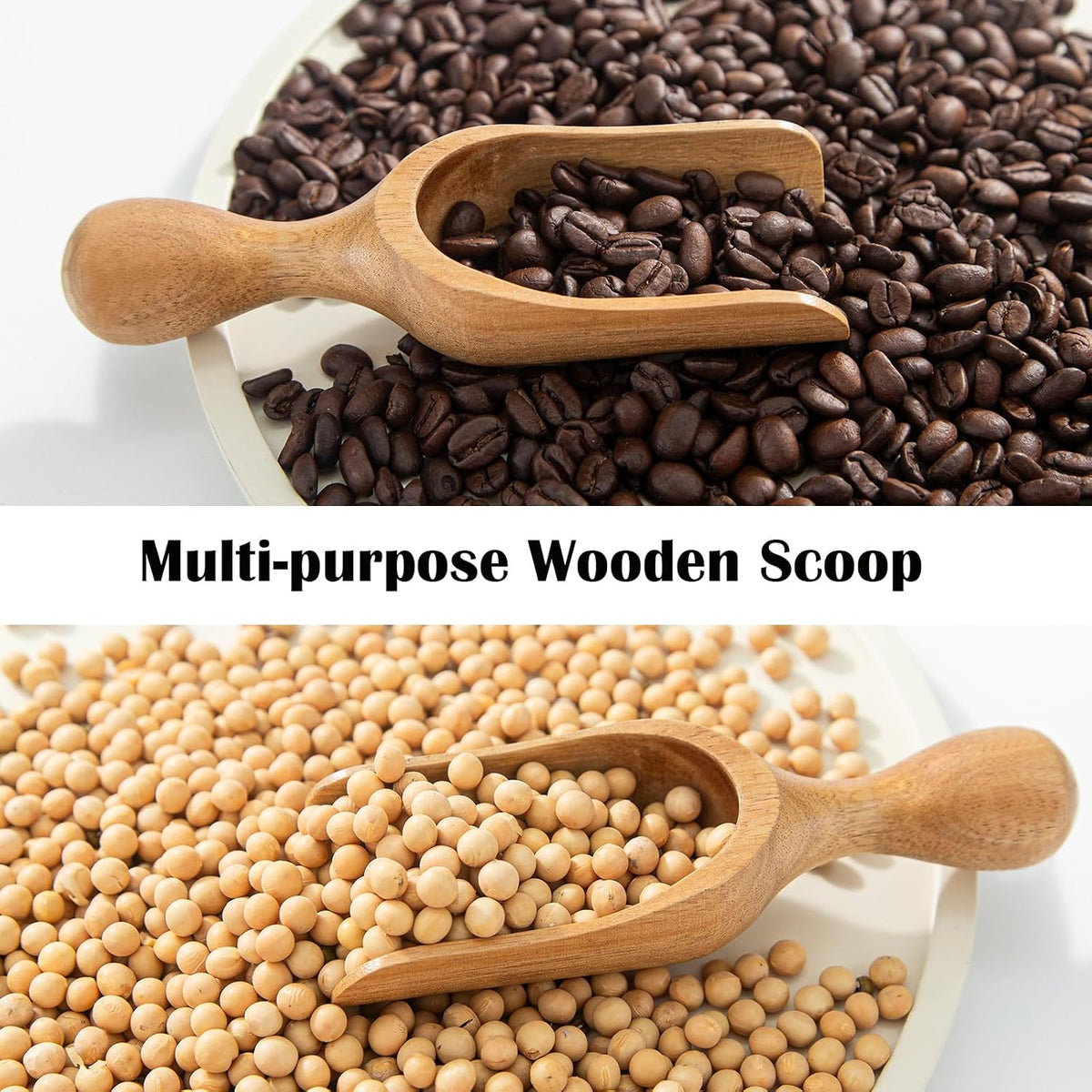 Wooden Scoops for Canisters Acacia Wooden Scoop for Jars Mini Measuring Spoons for Ground Coffee Scoops Wood Scoops for Seasoning Bath Salt Laundry Detergent Shovel Measuring-Multipurpose