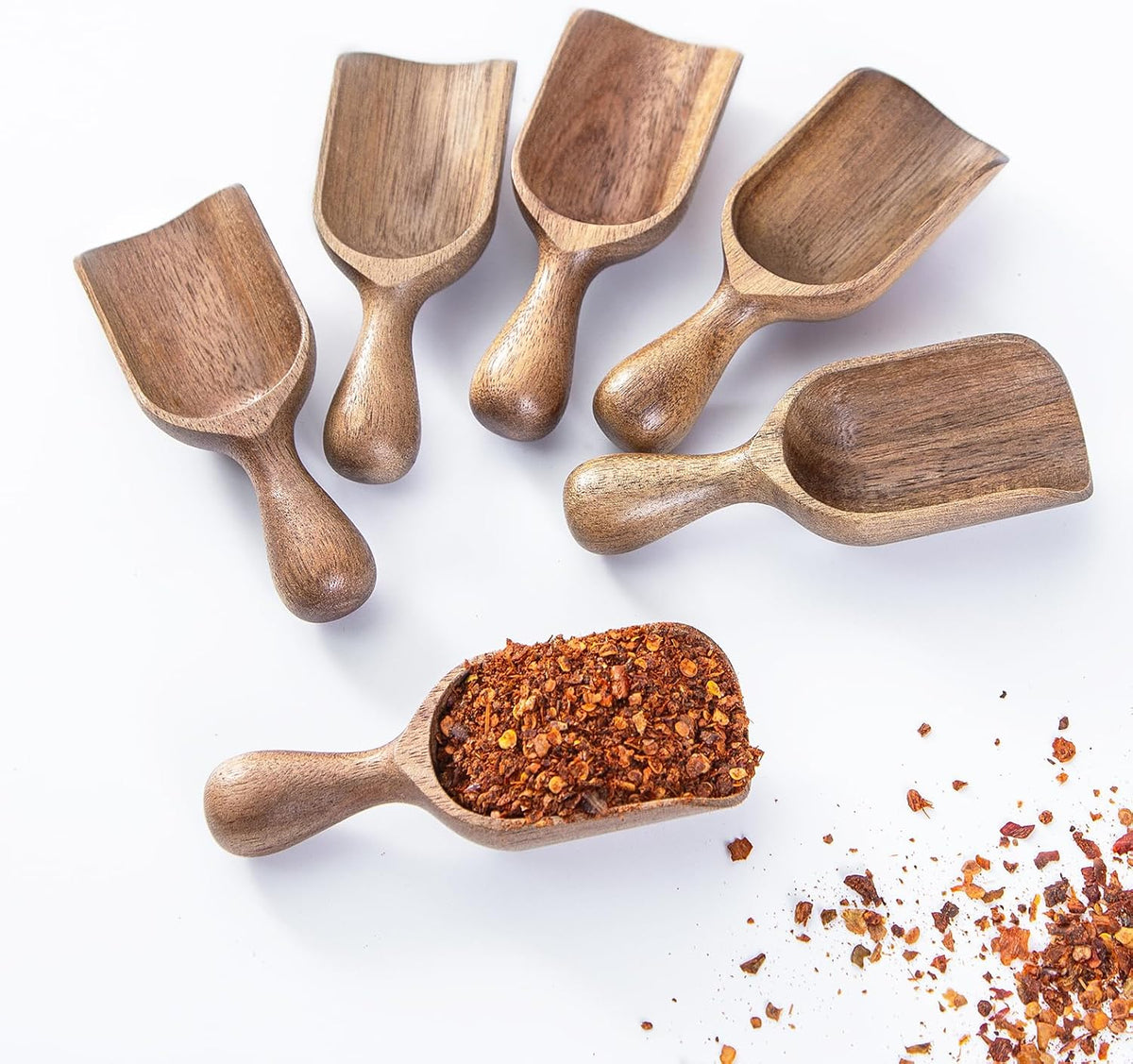 Wooden Scoops for Canisters Acacia Wooden Scoop for Jars Mini Measuring Spoons for Ground Coffee Scoops Wood Scoops for Seasoning Bath Salt Laundry Detergent Shovel Measuring-Multipurpose
