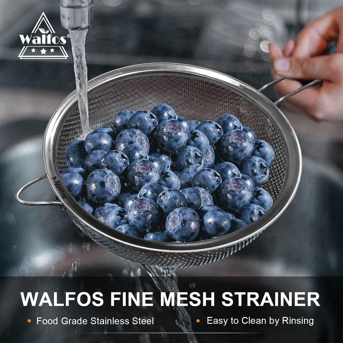 Fine Mesh Strainer Set of 3, Stainless Steel Wire Strainers for Kitchen, Multipurpose Metal Fine Sieve with Handle, Perfect for Food, Rice, Quinoa, 2.7", 4.6", 7"