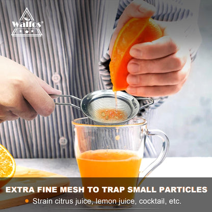 Fine Mesh Strainer Set of 3, Stainless Steel Wire Strainers for Kitchen, Multipurpose Metal Fine Sieve with Handle, Perfect for Food, Rice, Quinoa, 2.7", 4.6", 7"