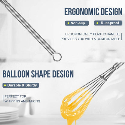 Mini whisks, Small Whisk 304 Stainless steel for Whisking 5",7 inch