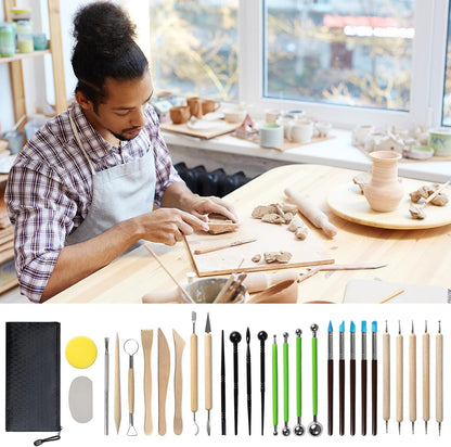 Professional Clay Rolling Pin, 17 Inch Non-Stick Clay Roller for Pottery and Slab Making –Duty Pottery Tool with Ergonomic Handles, Essential for Art Studios