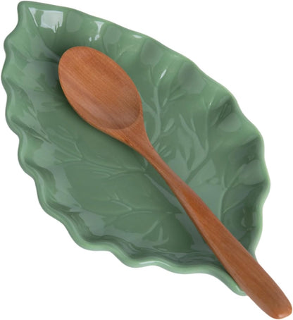 Ceramic Spoon Rest for Stove Top, 8 x 4.8 Inch Large Spoon Holder for Cooking Utensils, Spatula & Coffee Spoons,Farmhouse Kitchen Décor (White)