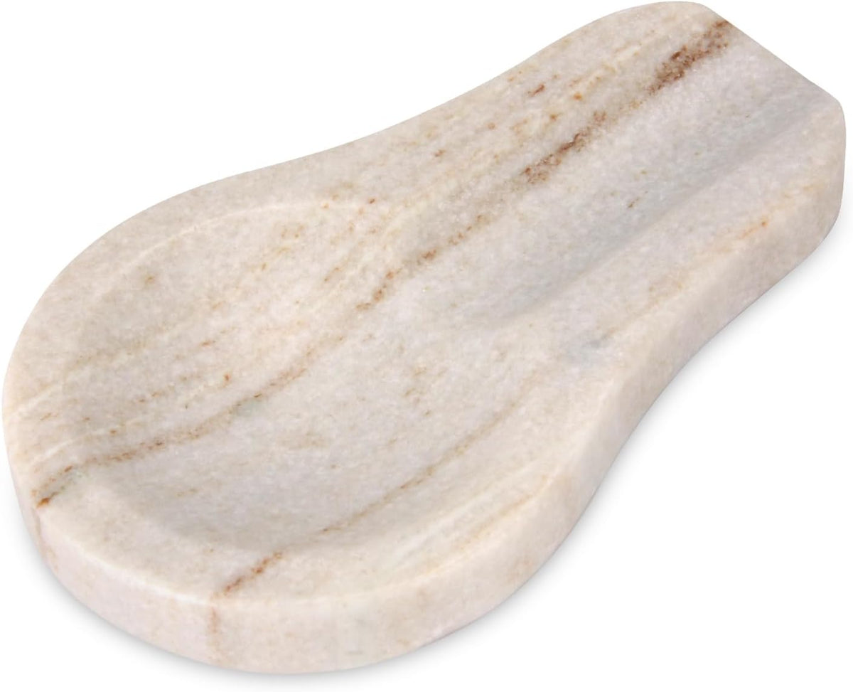 Marble Spoon Rest, Viva Jade, 4 * 6.5 | For Kitchen Stove Countertop, Marble Utensil Holder, for Spatula, Ladle, Fork