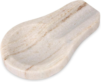 Marble Spoon Rest, Viva Jade, 4 * 6.5 | For Kitchen Stove Countertop, Marble Utensil Holder, for Spatula, Ladle, Fork