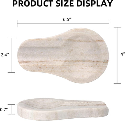 Marble Spoon Rest, Viva Jade, 4 * 6.5 | For Kitchen Stove Countertop, Marble Utensil Holder, for Spatula, Ladle, Fork