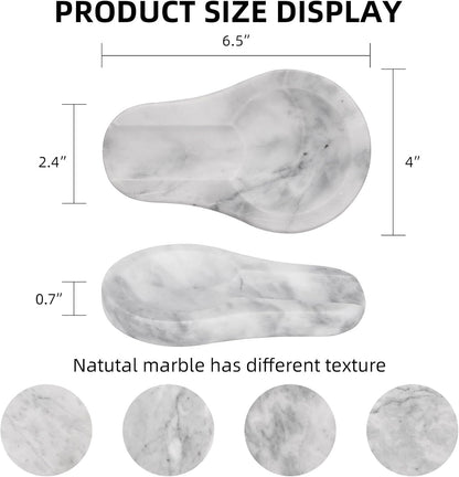 Marble Spoon Rest, Viva Jade, 4 * 6.5 | For Kitchen Stove Countertop, Marble Utensil Holder, for Spatula, Ladle, Fork