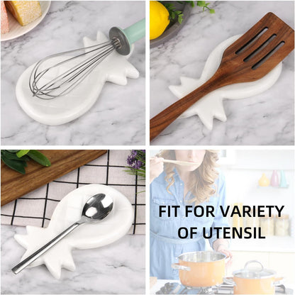 Marble Spoon Rest, Viva Jade, 4 * 6.5 | For Kitchen Stove Countertop, Marble Utensil Holder, for Spatula, Ladle, Fork