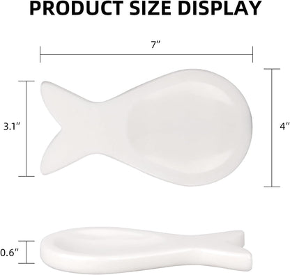 Marble Spoon Rest, Viva Jade, 4 * 6.5 | For Kitchen Stove Countertop, Marble Utensil Holder, for Spatula, Ladle, Fork