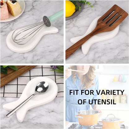 Marble Spoon Rest, Viva Jade, 4 * 6.5 | For Kitchen Stove Countertop, Marble Utensil Holder, for Spatula, Ladle, Fork