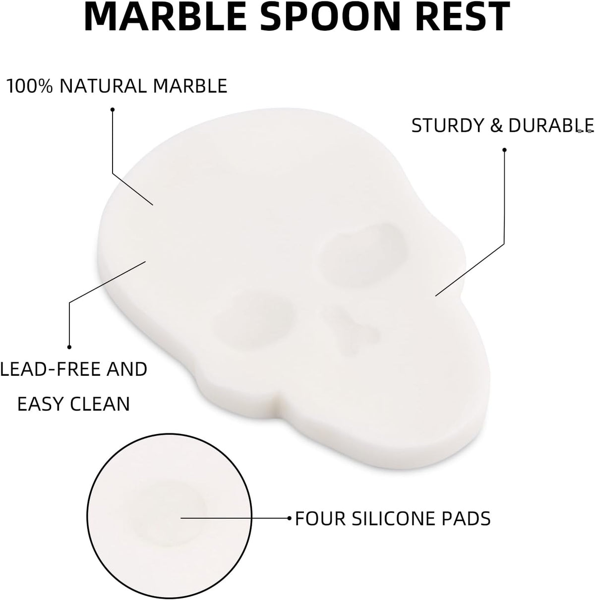 Marble Spoon Rest, Viva Jade, 4 * 6.5 | For Kitchen Stove Countertop, Marble Utensil Holder, for Spatula, Ladle, Fork