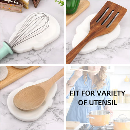 Marble Spoon Rest, Viva Jade, 4 * 6.5 | For Kitchen Stove Countertop, Marble Utensil Holder, for Spatula, Ladle, Fork