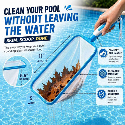 The Skimmie Swim-N-Scoop in-Pool Handheld Skimmer Net for Scooping Debris, Leaves, and Bugs While Swimming