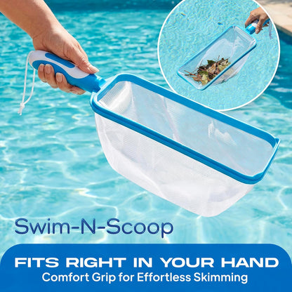 The Skimmie Swim-N-Scoop in-Pool Handheld Skimmer Net for Scooping Debris, Leaves, and Bugs While Swimming