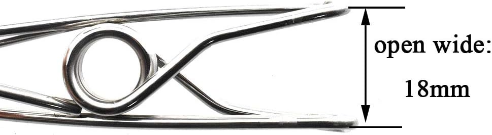 Clothespins Chip Clips All Metal Stainless Steel No Rust Stains Strong Grip in Heavy Wind 3.4 Inches 14 Pack Extra Large Do Not Fall Apart Open Wide for Holding Clothes Snack Bag Clamps