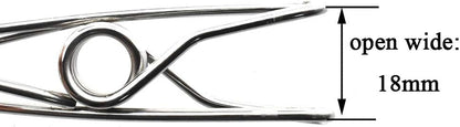 Clothespins Chip Clips All Metal Stainless Steel No Rust Stains Strong Grip in Heavy Wind 3.4 Inches 14 Pack Extra Large Do Not Fall Apart Open Wide for Holding Clothes Snack Bag Clamps
