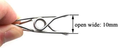 Clothespins Chip Clips All Metal Stainless Steel No Rust Stains Strong Grip in Heavy Wind 3.4 Inches 14 Pack Extra Large Do Not Fall Apart Open Wide for Holding Clothes Snack Bag Clamps