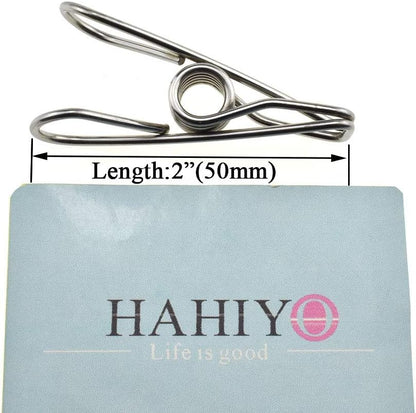 Clothespins Chip Clips All Metal Stainless Steel No Rust Stains Strong Grip in Heavy Wind 3.4 Inches 14 Pack Extra Large Do Not Fall Apart Open Wide for Holding Clothes Snack Bag Clamps