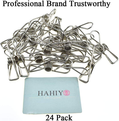 Clothespins Chip Clips All Metal Stainless Steel No Rust Stains Strong Grip in Heavy Wind 3.4 Inches 14 Pack Extra Large Do Not Fall Apart Open Wide for Holding Clothes Snack Bag Clamps