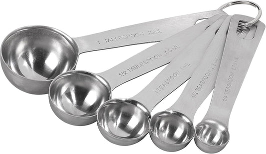 Stainless Steel Measuring Spoons, 5 Piece Set for Measuring Dry and Liquids