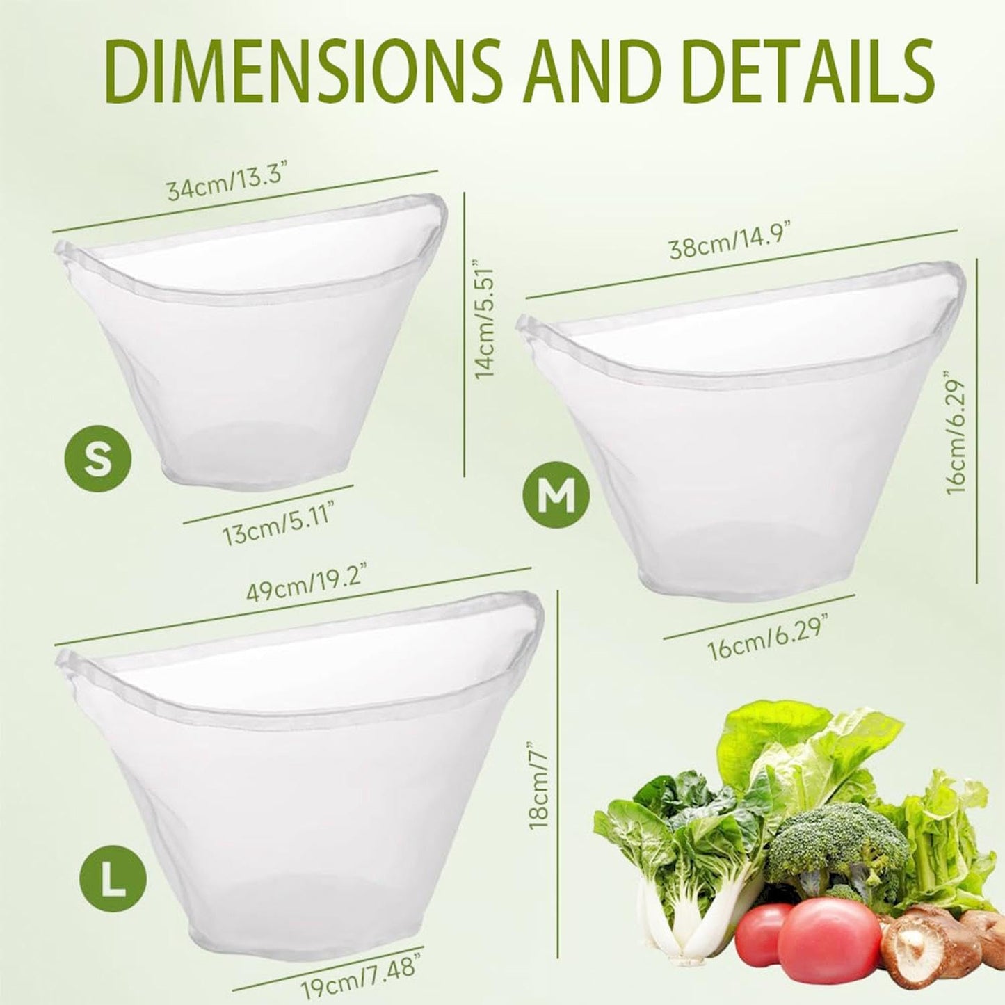5PCS Cheese Cloth Bags for Straining, Bowl-shaped reusable nylon cheese cloth filter bag, fine mesh multi-purpose food filter bag, suitable for nut milk, juice, soy milk, dumpling fillings. (Medium)