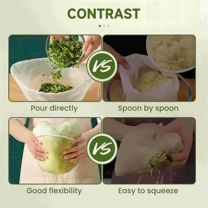 5PCS Cheese Cloth Bags for Straining, Bowl-shaped reusable nylon cheese cloth filter bag, fine mesh multi-purpose food filter bag, suitable for nut milk, juice, soy milk, dumpling fillings. (Medium)