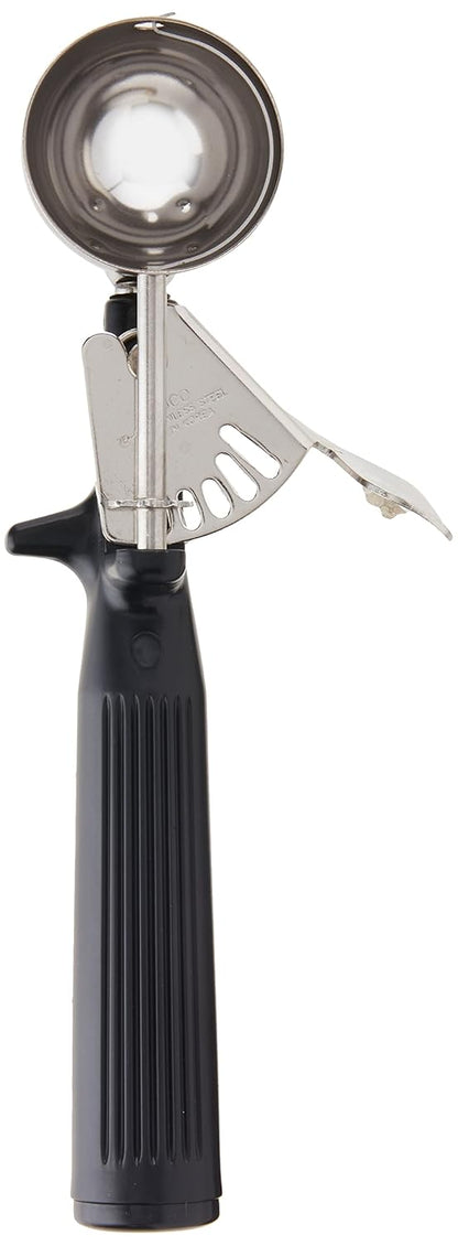 ICOP-30 Ice Cream Disher with Black Handle, Size 30, Stainless Steel