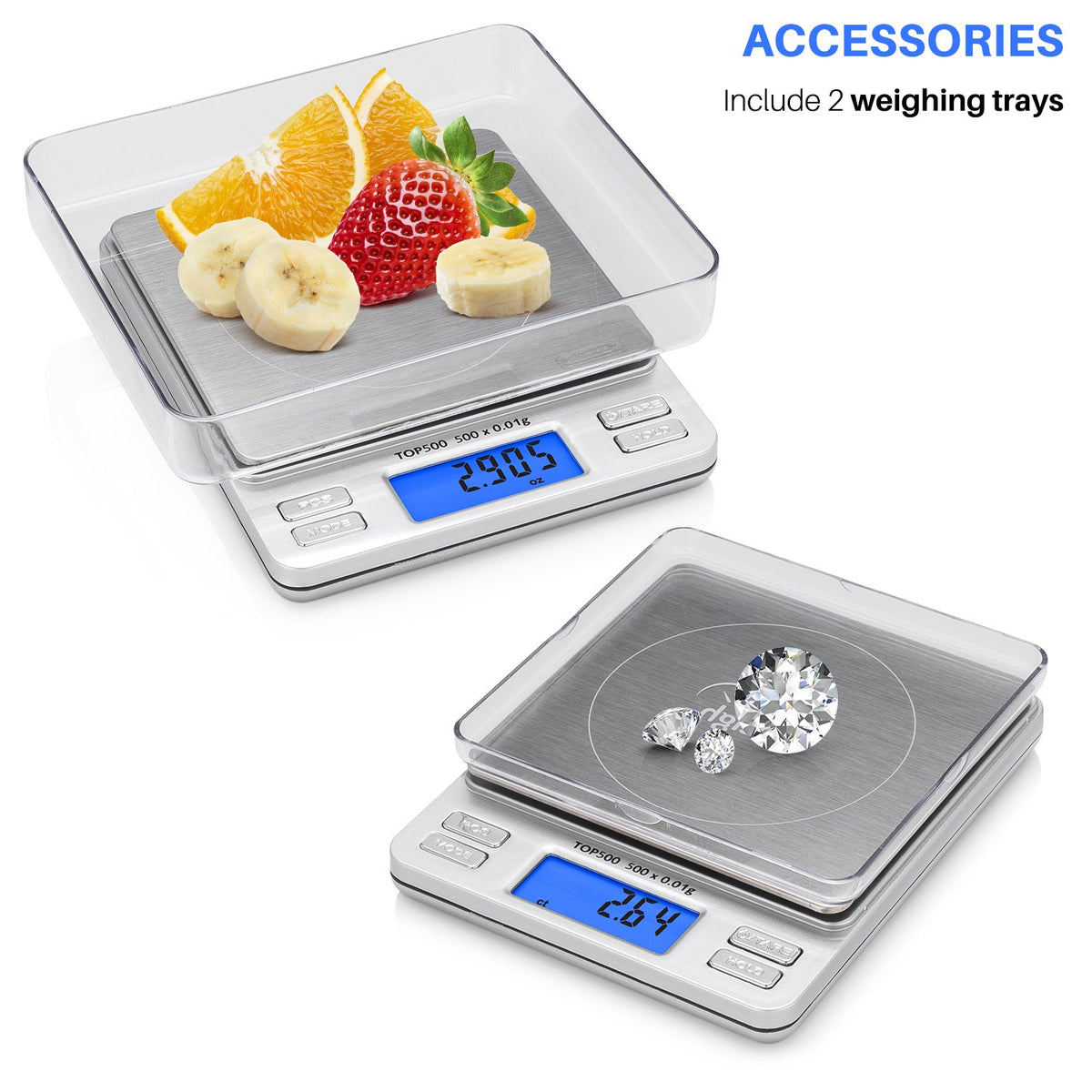 Gold & Jewelry Scale, 2000g x 0.1g, Backlit LCD Pocket Design