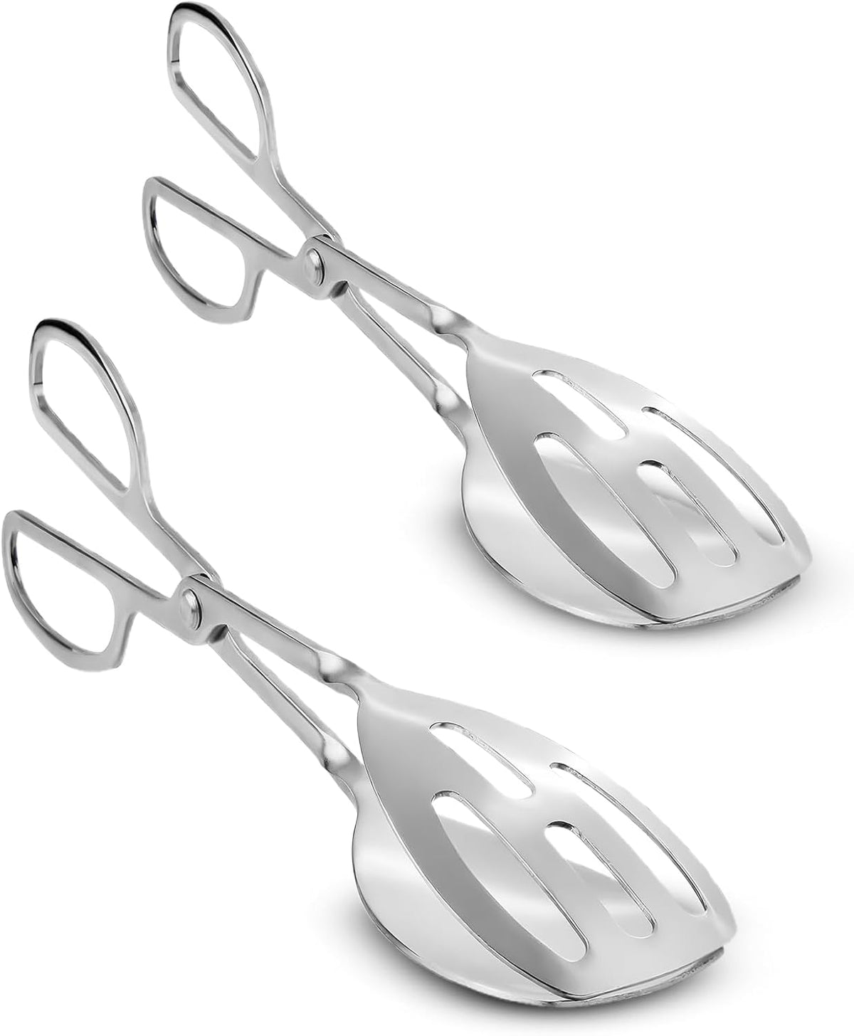 Salad Tongs for Serving 2 Pack - Premium Stainless Steel Scissor-Style, Non-Toxic, Heat-Resistant Salad Servers, Dishwasher Safe, Ideal for Buffet and Party Use (Gold)