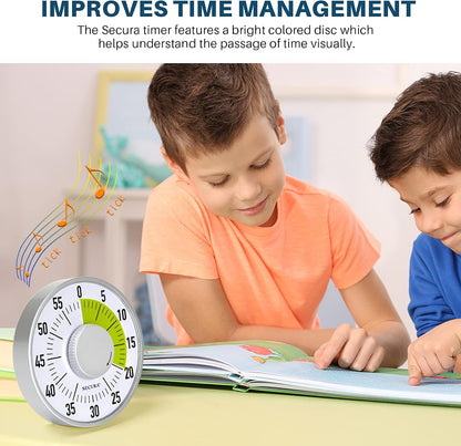 60-Minute Rainbow Visual Timer 6-Inch Mechanical Countdown Timers for Teaching, Meeting, Cooking, Working - Timer for Kids with Magnetic Backing (Blue)