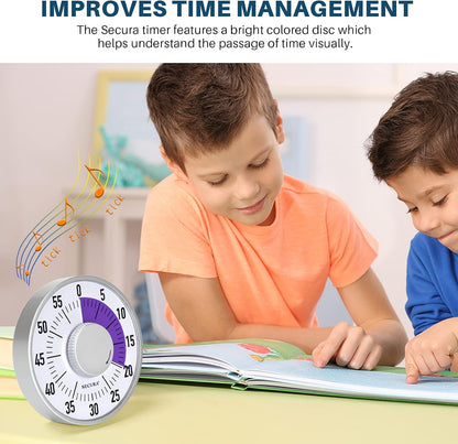 60-Minute Rainbow Visual Timer 6-Inch Mechanical Countdown Timers for Teaching, Meeting, Cooking, Working - Timer for Kids with Magnetic Backing (Blue)