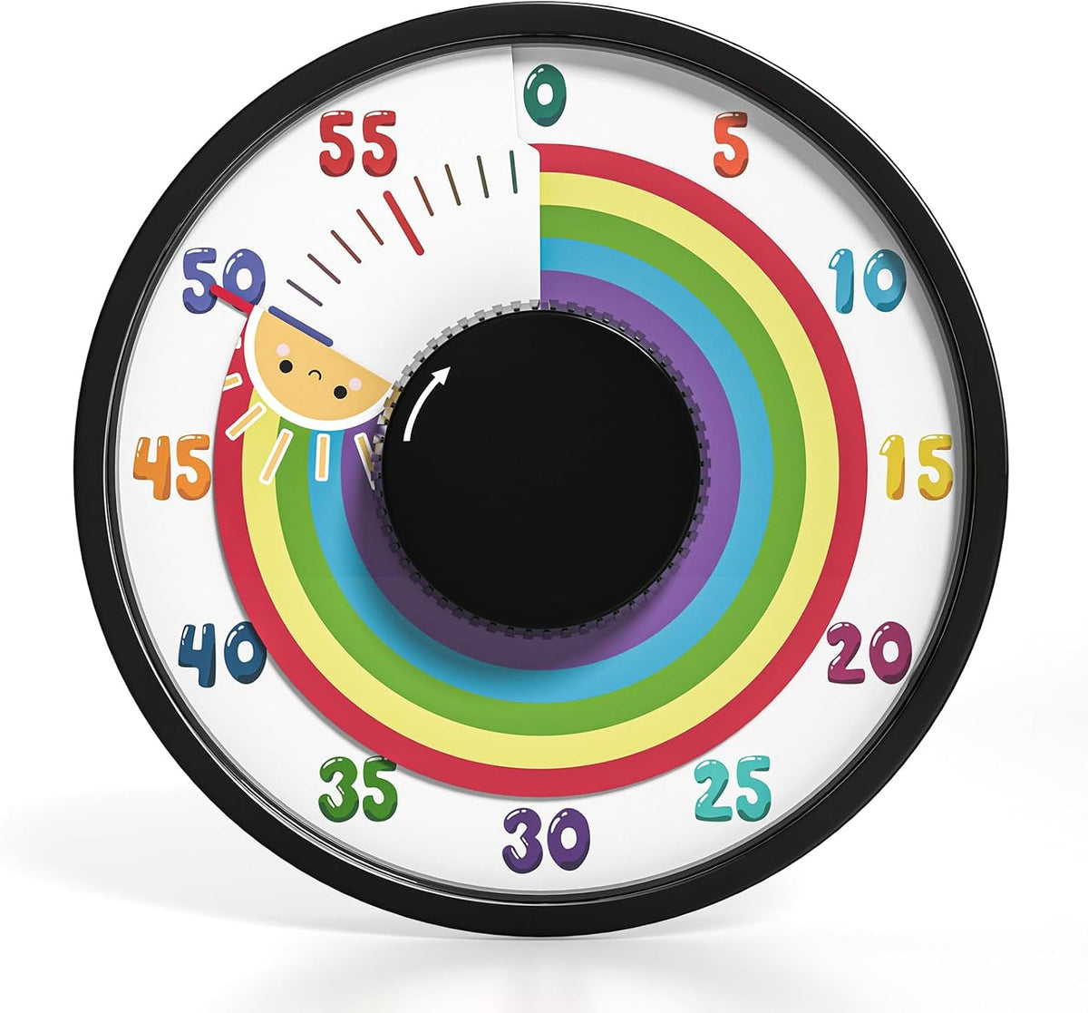 60-Minute Rainbow Visual Timer 6-Inch Mechanical Countdown Timers for Teaching, Meeting, Cooking, Working - Timer for Kids with Magnetic Backing (Blue)