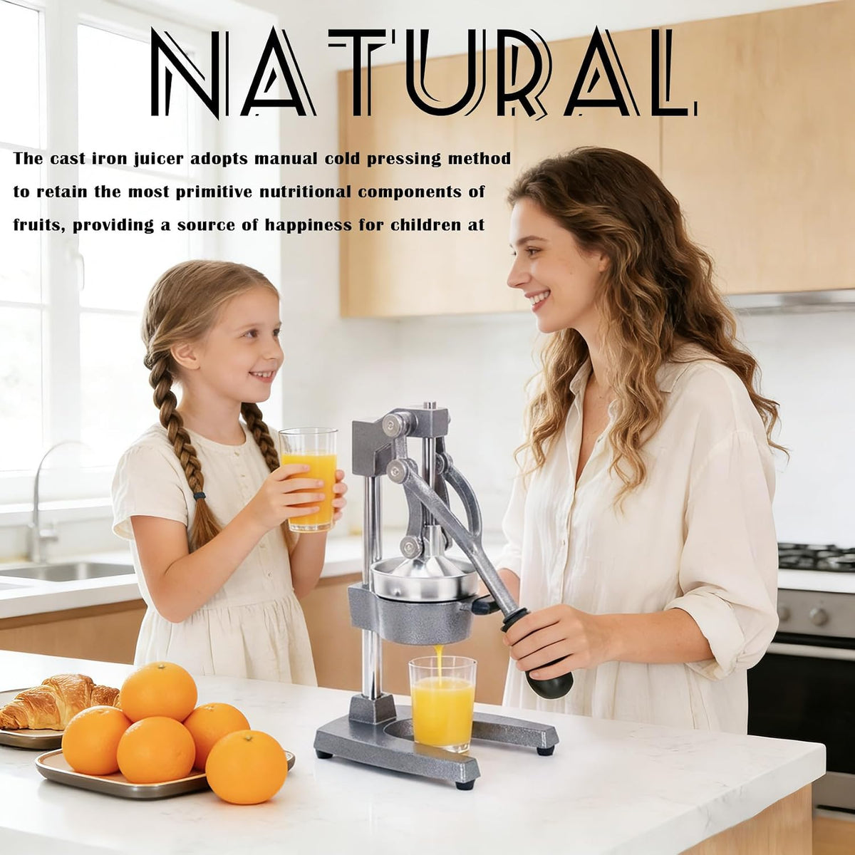Cast Iron Juicer Hand Press Heavy Duty, Orange Juicer