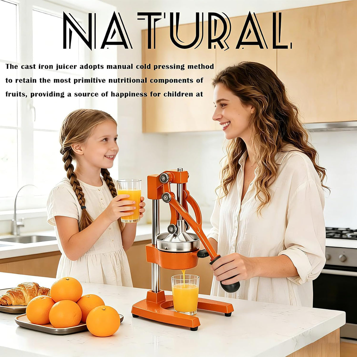 Cast Iron Juicer Hand Press Heavy Duty, Orange Juicer