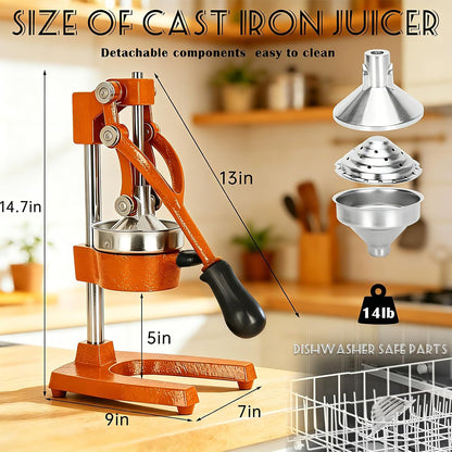 Cast Iron Juicer Hand Press Heavy Duty, Orange Juicer