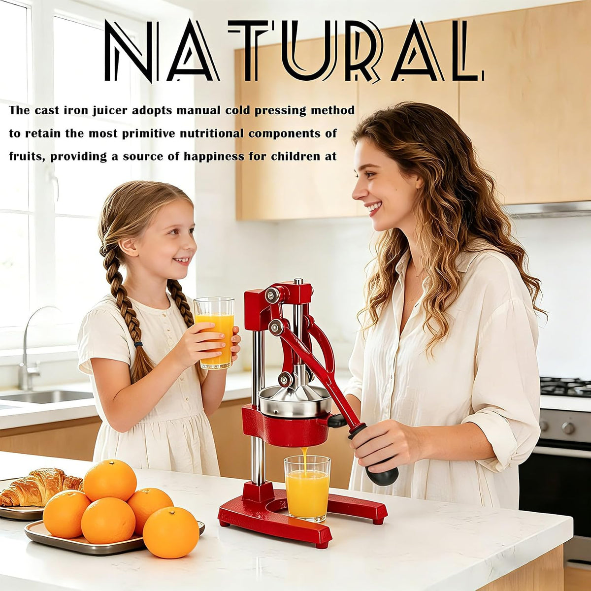 Cast Iron Juicer Hand Press Heavy Duty, Orange Juicer