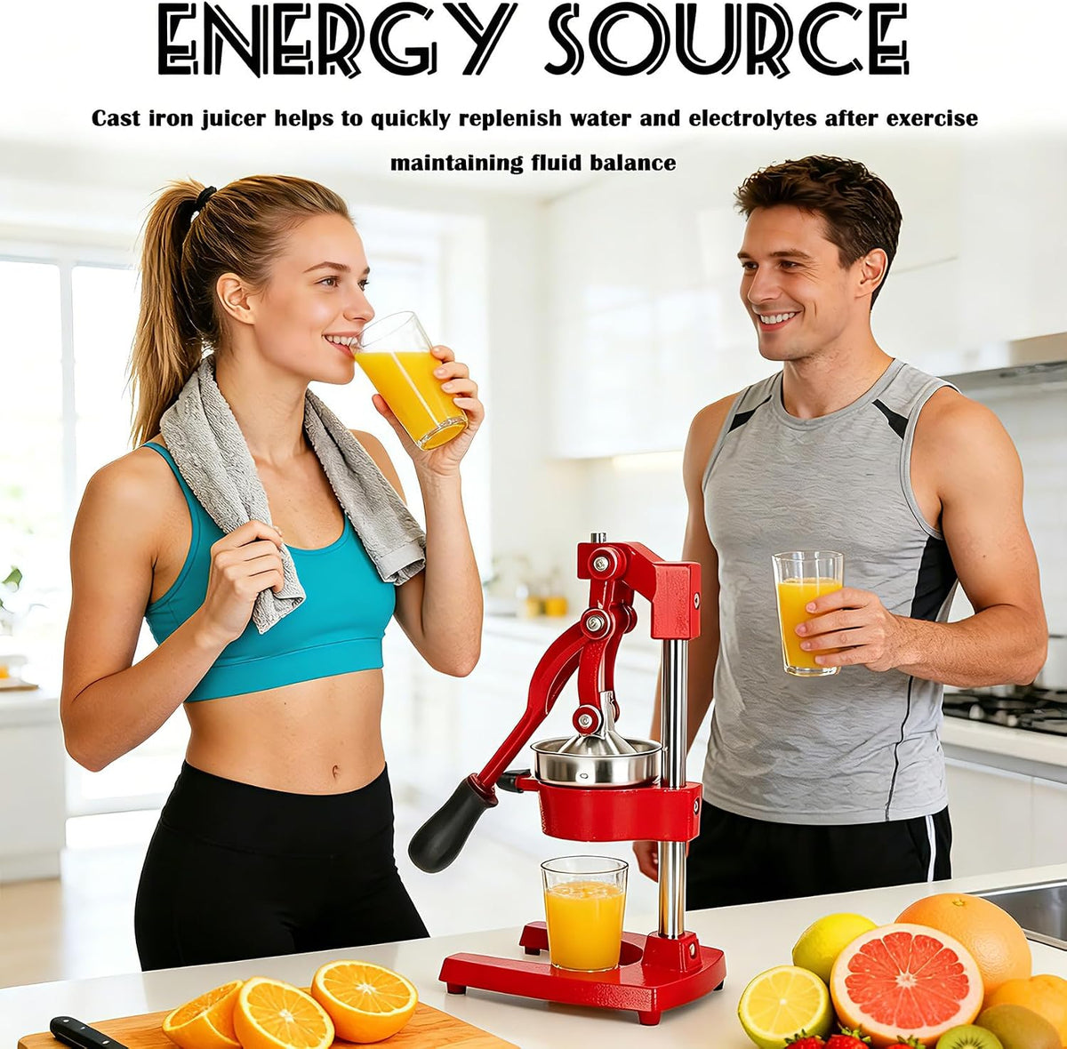Cast Iron Juicer Hand Press Heavy Duty, Orange Juicer
