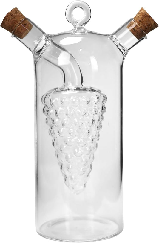 2-in-1 Oil & Vinegar Cruet Pourer Glass Dispenser Bottle