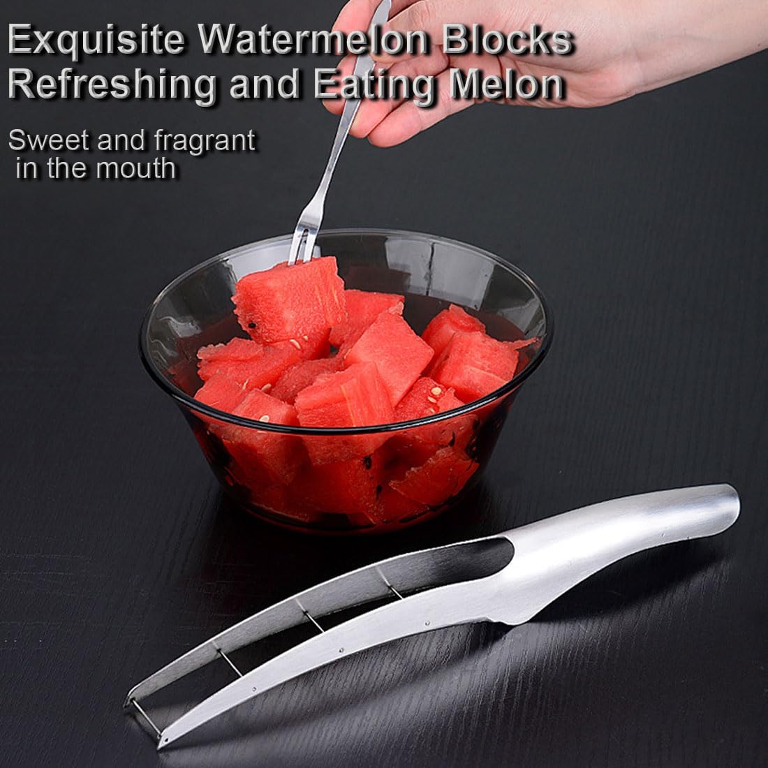 Wtermelon Cutter Slicer Cut Watermelon Into Cubes Knife Melon Baller for Kitchen Gadgets Useful Cool Tool 305 stainless steel 2024 New Creative Trends Kitchen Gadgets