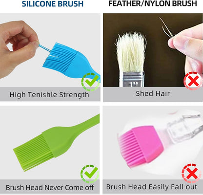 6 PCS Silicone Basting Brush, Upgrade Pastry Brush,Heat Resistant Silicone Brushes, Premium Cooking Brush for Sauce Marinade Meat Glazing, Oil Brush for BBQ Kitchen Cooking Baking and Grilling