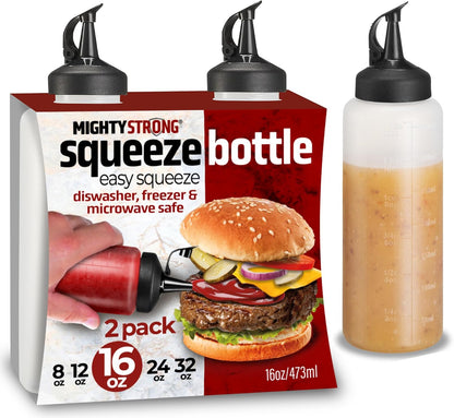 4 Pack Condiment Squeeze Bottles 24 Oz –Easy Pour Sauce Bottle With Leak Proof Snap Cap, Plastic Squeeze Bottles For Sauces, Condiment Containers, clear