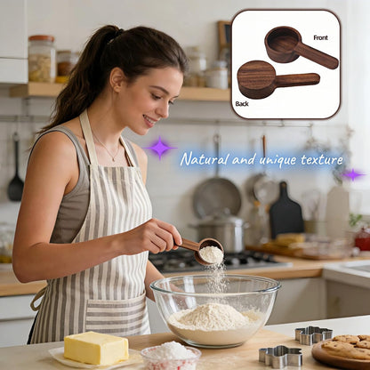 Black Walnut Wood Coffee Scoop, Measuring Spoon for Coffee Beans, Tea, Flour and Oats, Natural Texture, 3.86 Inch