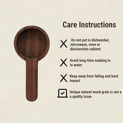 Black Walnut Wood Coffee Scoop, Measuring Spoon for Coffee Beans, Tea, Flour and Oats, Natural Texture, 3.86 Inch